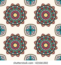 Seamless pattern with mandala.