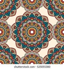 Seamless pattern with mandala.