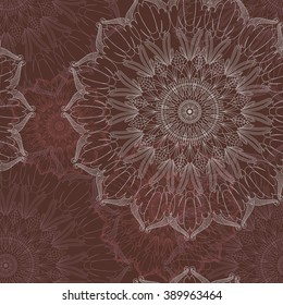 Seamless pattern . Mandala. Arabic, Islam, Indian, Turkish motifs. Can be used as a background for the site and design of the fabric. Vector. 