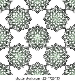 Seamless pattern mandala. Digital hand drawn mandala design. Perfect for printing on fabric or paper.