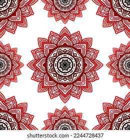 Seamless pattern mandala. Digital hand drawn mandala design. Perfect for printing on fabric or paper.