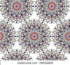 seamless pattern with a mandala element, with imitation of a hand-drawn drawing, for textiles, wallpapers and other design