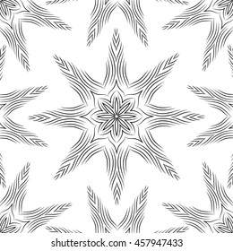 Seamless pattern, mandala. Ethnic. Handmade, painted background. Islam, Arabic, Indian, Ottoman motifs. Tribal pattern. Abstract Flower. Decorative elements for design