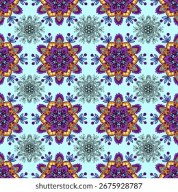 Patrón sin fisuras mandala flores para la decoración