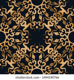 seamless pattern of mandala gold color islamic, diwali, turkey