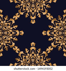 seamless pattern of mandala gold color islamic, diwali, turkey