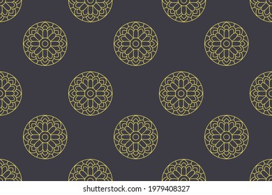 Seamless pattern mandala ornament.  Mandalas pattern for wallpaper, pattern fills, web page background, surface textures. Abstract oriental mandala background. Pattern with indian and yoga motifs.