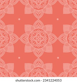 Seamless pattern with mandala ornament. The print is well suited for textiles, wallpaper and packaging.