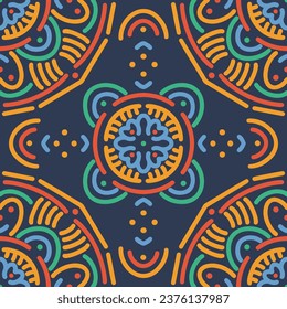 Patrón sin foco con adorno de mandala. La impresión es adecuada para textiles, papel pintado y embalajes.
