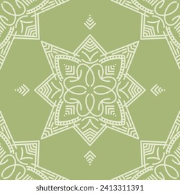 Seamless pattern with mandala ornament. The print is well suited for textiles, wallpaper and packaging.