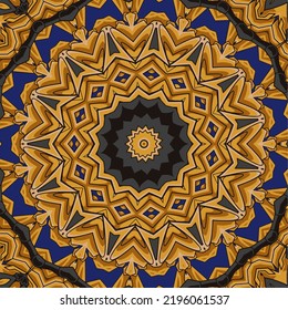 Seamless pattern with mandala ornament. Traditional Arabic, Indian motifs
