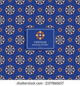 Seamless pattern with mandala ornament. Traditional Arabic, Indian motifs. Great for fabric and textile, wallpaper, packaging or any desired idea.