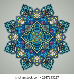 Patrón sin foco con adorno de mandala. Motivos tradicionales árabes e indios. Ideal para tejidos y textiles, papel pintado, embalaje o cualquier idea deseada.