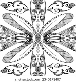 Tatuaje de arte tribal al estilo polinesio. Bien por el pecho o la zona de hombro