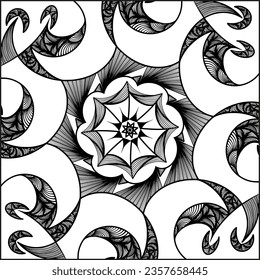Nahtloses Muster mit Mandala-Ornament. Traditionelle arabische, indische Motive. Ideal für Gewebe und Textilien, Tapeten, Verpackungen oder jede erwünschte Idee.