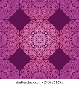 Seamless pattern with mandala ornament. Traditional Arabic, Indian motifs. Great for fabric and textile. Vector.
