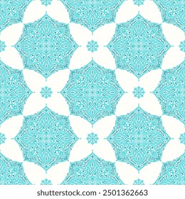 Seamless pattern with mandala ornament. Traditional Arabic, Indian motifs. Great for fabric and textile, wallpaper, packaging or any desired idea.
