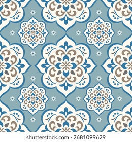 Patrón sin fisuras con adorno de mandala. Motivos tradicionales árabes e indios. Ideal para la tela y la materia textil, el Fondo de pantalla, el embalaje o cualquier idea deseada.