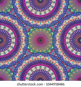 Seamless pattern mandala ornament. Vintage decorative elements. Hand drawn oriental background