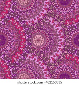 Seamless pattern mandala ornament. Vintage decorative elements. Hand drawn oriental background. Tribal motifs.