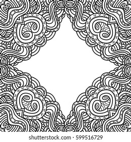 Seamless pattern mandala ornament. Vintage decorative elements. Hand drawn oriental background. Tribal motifs.