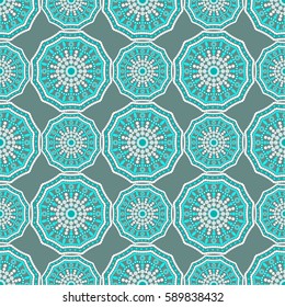 Seamless pattern with mandala.Dot painting. 
