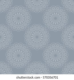Seamless pattern with mandala. Retro background. 