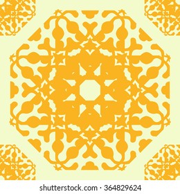 Seamless pattern with mandala round circular ornament, geometric floral pattern, decorative repeating fabric texture. Tribal ethnic motif, vector abstract background