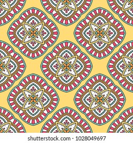 Seamless pattern with mandala. Vintage decorative elements