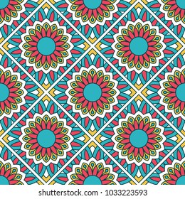 Seamless pattern with mandala. Vintage decorative elements