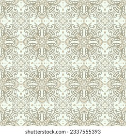 Seamless pattern with mandala. Vintage decorative background in turkish style. Islam, Arabic, Indian, ottoman motif for textile, fabric, wallpaper, ceramic tiles