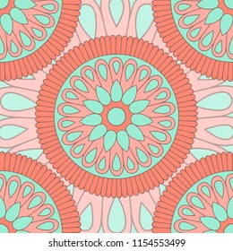 Seamless pattern with mandalas