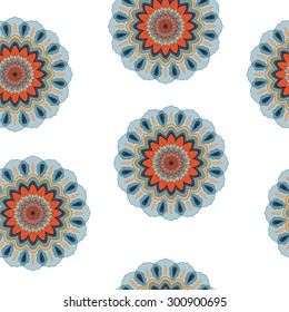Seamless pattern with mandalas
