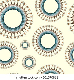 Seamless pattern with mandalas
