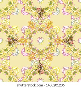 Seamless pattern with Mandalas. Seamless pattern with abstract ornament. Vector ornaments, background.