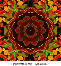 Seamless pattern with Mandalas. Seamless pattern with abstract ornament. Vector ornaments, background.