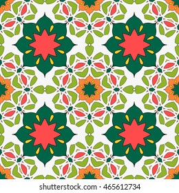 Seamless pattern with mandalas in beautiful colors for your design. Vector background