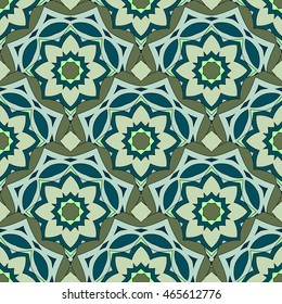 Seamless pattern with mandalas in beautiful colors for your design. Vector background
