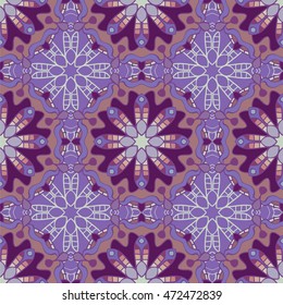 Seamless pattern with mandalas in beautiful colors for your design. Vector background