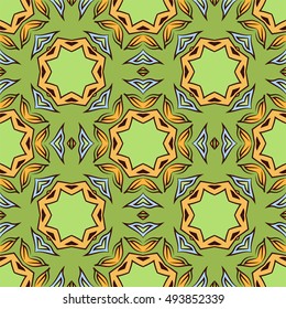 Seamless pattern with mandalas in beautiful colors for your design. Vector background