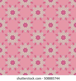 Seamless pattern with mandalas in beautiful colors. Vector background. Perfect for prints, fabric, wallpaper, wrapping paper etc.