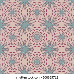 Seamless pattern with mandalas in beautiful colors. Vector background. Perfect for prints, fabric, wallpaper, wrapping paper etc.