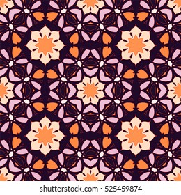 Seamless pattern with mandalas in beautiful colors. Vector background