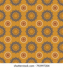 Seamless pattern with mandalas. Cute vector background. Print for fabric and paper.