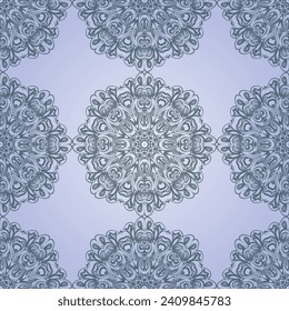 Seamless pattern with mandalas. For fabric design, wallpapers, backgrounds, wrapping paper and so on. Vector.