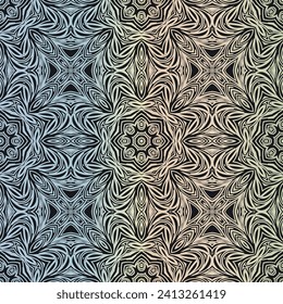 Patrón sin foco con mandalas. Para el diseño de tela, papeles pintados, fondos, papel de envoltura, etc. Vector.