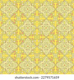 Patrón sin brillo con mosaico de mandalas. Papel de pared ornamental geométrico abstracto. Baldosas decorativas de época. Diseño retro para tela, imprenta textil, papel envolvente, cubierta.