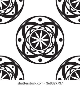 Seamless pattern with mandalas Round Ornament 