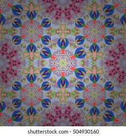 Seamless pattern with Mandalas. Vector ornaments, background