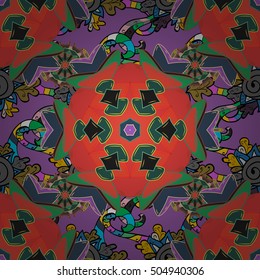 Seamless pattern with Mandalas. Vector ornaments, background